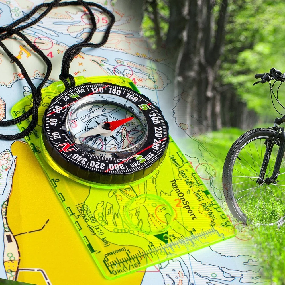 Map Compass with Adjustable Declination Handheld Orienteering Baseplate Compass for Hiking Survival Navigation Bl19161